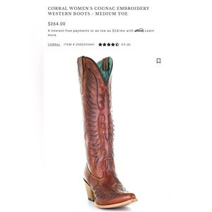 Corral Women’s Embroidered Western Cowboy Boots